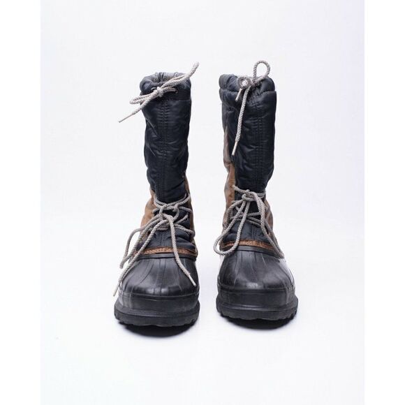 Vintage Sorel Mens Black Gold Gray Snow Boots Sz 9 10 Felt Lining Lace Up main image 8